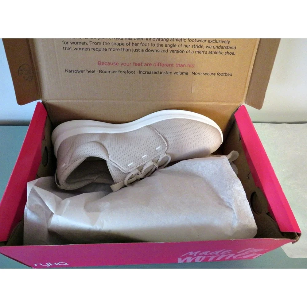 New Ryka Renew Recovery Bungee Slip-On Sneaker Size 9.5 Washable In French Beige